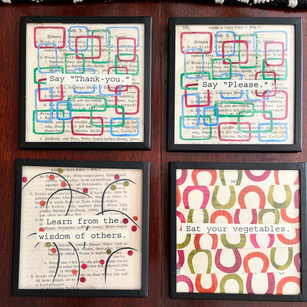 Vintage Smith set of four 5x5 wall decor